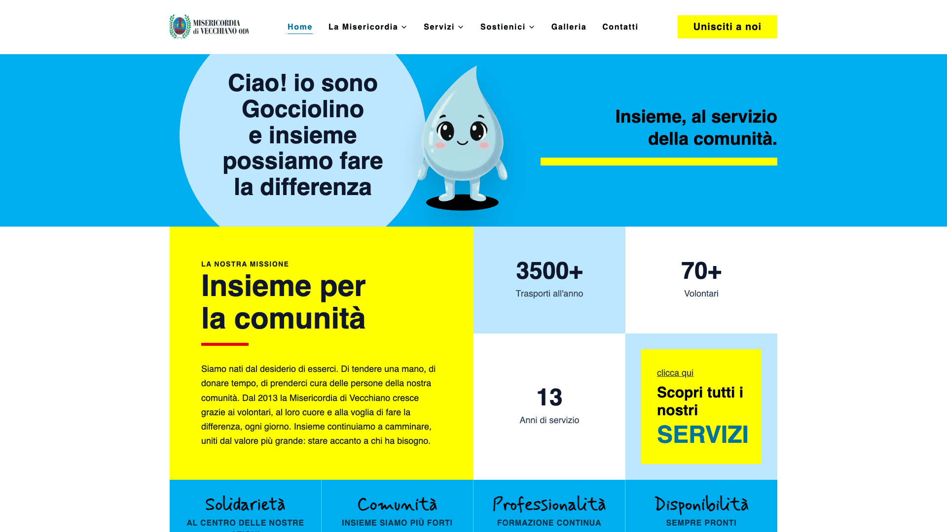 Misericordia di Vecchiano — Sito istituzionale per l'associazione di volontariato