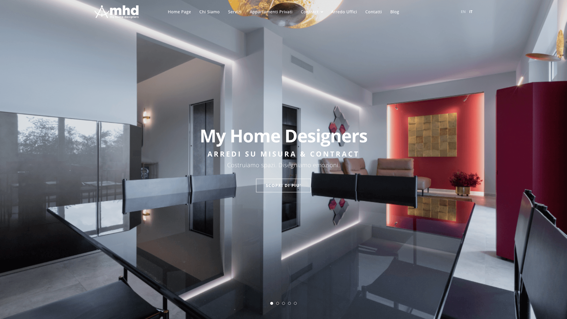 My Home Designers — Sito vetrina per interior design e arredi contract